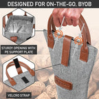opux Wine Bag Single Bottle Carrier Tote, Insulated Travel Wine Cooler Bag - Image 4
