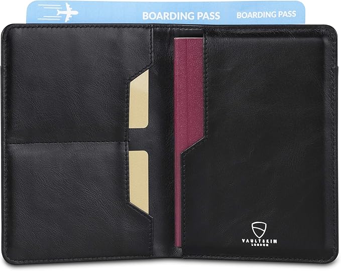 Vaultskin Leather Passport Holder, Slim RFID Blocking Travel Wallet - Image 2