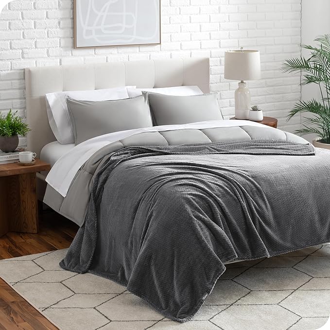 Bare Home Textured Fleece Blanket - Image 2
