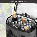opux 6 Bottle Carrier Tote | Insulated Padded Wine Cooler Bag - Image 5