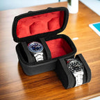 Hard Compact Watch Roll travel case, 2 Slots Portable holder and Organizer - Image 3