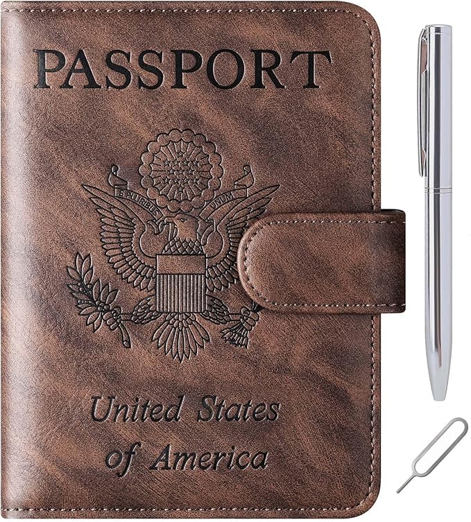 Passport Holder Cover Wallet Travel Essentials Leather Rfid Blocking Case by LOHASLIFE