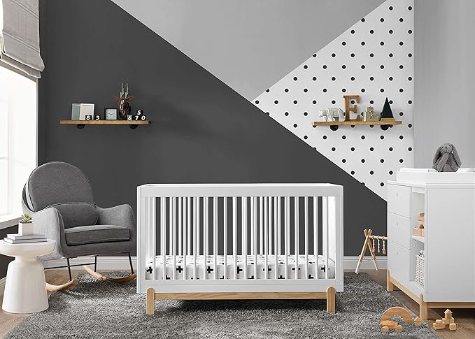 Delta Children Poppy 4-in-1 Convertible Crib, Bianca White/Natural - Image 3