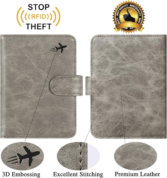Passport Holder Cover Wallet RFID Blocking Leather Card Case Travel Accessories - Image 2