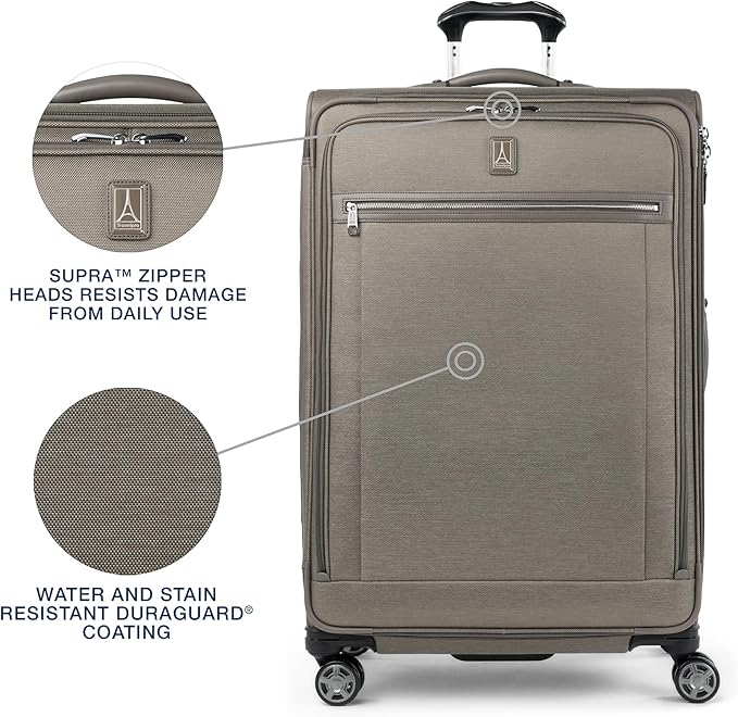 Travelpro Platinum Elite Softside Expandable Checked Luggage, 8 Wheel Spinner - Image 3