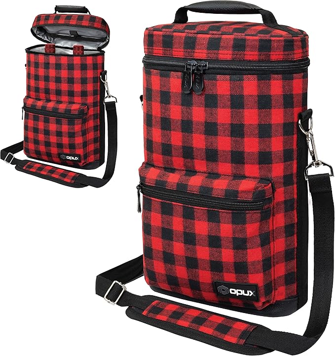 Opux 2 Bottle Wine Tote Carrier, Insulated Cooler Bag - Image 8