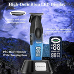 KEMEI 1669 Beard Trimmer for Men, Cordless Hair Trimmers with LED Display, 9000 RPM Hair Clippers for Barber with Charging Base, DLC Coated T-Blade