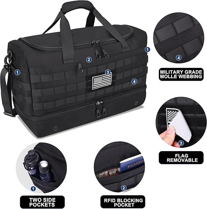 MOZETO Mens Travel Duffel Bag - Image 4