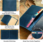 HIFA Leather Passport Holder, Handmade Passport Cover - Image 2