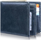 Mens Wallet Bifold Genuine Leather RFID Blocking Wallet by Artpaxy
