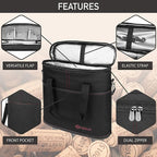 OPUX 3 Bottle Wine Carrier Tote, Insulated Leakproof Wine Cooler Bag, Wine - Image 4