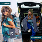 PAVILIA Travel Blanket Compact, Airplane Packable Bag, Soft Fleece Portable - Image 4