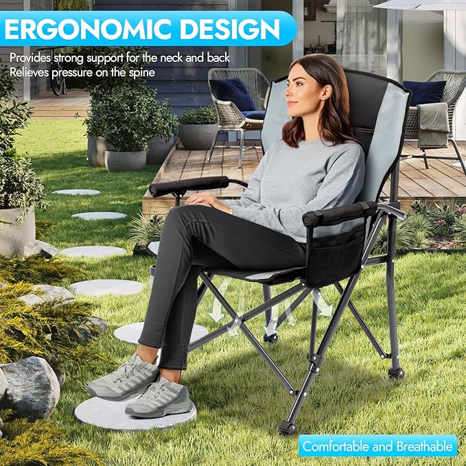 2 Pack Oversized Folding Camping Chair - Image 6