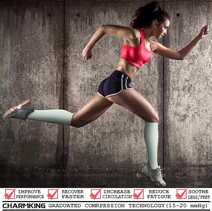CHARMKING Compression Socks for Women & Men Circulation 15-20 mmHg is Best - Image 2