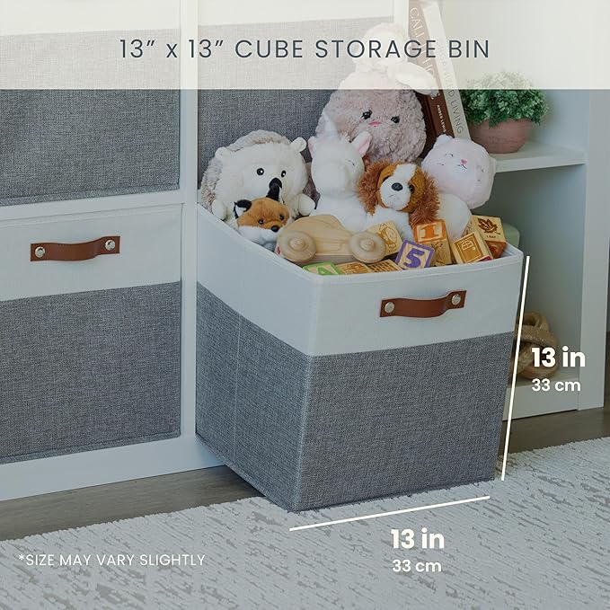 OrganiHaus 13x13 Cube Fabric Storage Bins Set of 4, Fabric Storage Cubes w/ - Image 2