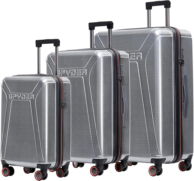 Spyder Traverse 3 Piece Luggage Set, 360° Spinner Wheels, TSA Approved Lock by Spyder