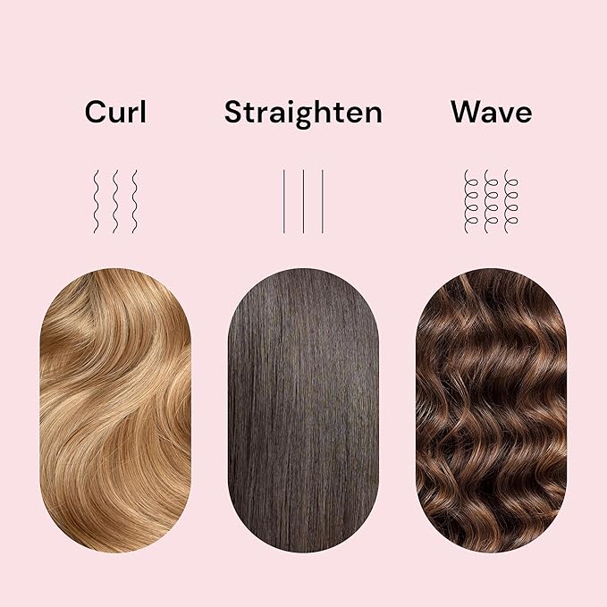 L'ANGE HAIR Le Duo Standard 360° Airflow 2 in 1 Straightener and Curler | 1 Inch Curling Wand & Titanium Flat Iron with 5.3" Plates | Hair Straightener & Curler for Short to Medium Hair (Black)