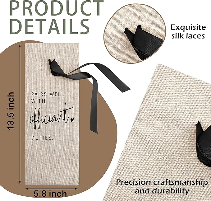 RYIGYWE 1 PCS Black Bow Ribbon Ideas Engagement Gift Wine Bag - Bride to Be Gifts for Bridesmaids Bride Groom Couples Her Him Officiant Gift for Getting Married Engagement Bridal Shower - A57