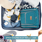 Hanging Travel Toiletry Bag for Women and Men, 6 Organizer Compartments, Extra Large Toiletries Bag, Bathroom Cosmetic Bag, Water-resistant Makeup Bag, Holds Full-Size Shampoo, Blue
