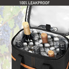 opux 6 Bottle Carrier Tote | Insulated Padded Wine Cooler Bag - Image 5