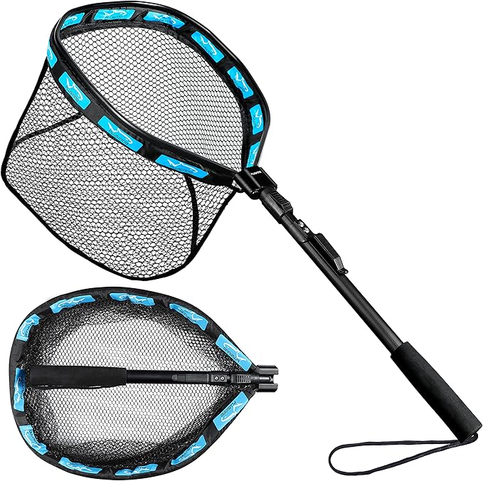 PLUSINNO Floating Fishing Net for Steelhead, Trout Fishing, Rubber Coated by PLUSINNO