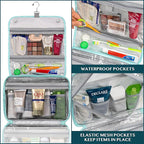 PAVILIA Hanging Toiletry Bag Women Men, Foldable Cosmetic Organizer Travel Bag - Image 4