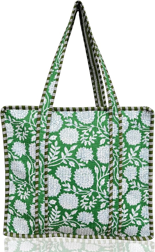 Cotton Quilted Tote Bag for Women – Large Beach & Travel Tote by ThirdEyeExport