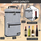 opux Wine Bag 2 Bottle Wine Tote Carrier, Insulated Wine Cooler Bag - Image 3