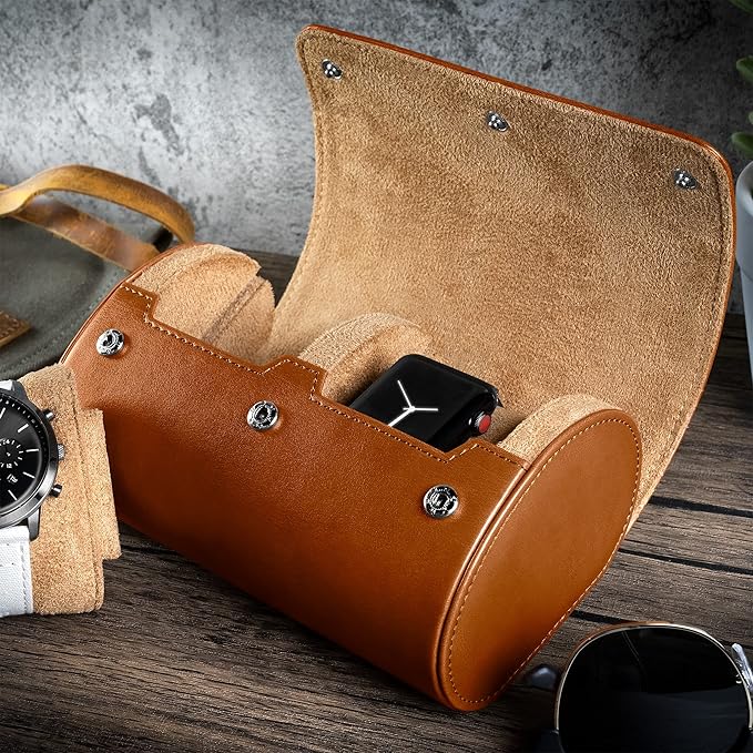 Barton Leather Watch Roll for 2 Watches | Convenient Organizer Case for Travel - Image 2