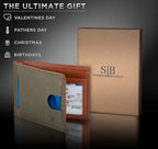 SERMAN BRANDS RFID Blocking Slim Bifold Genuine Leather Thin Minimalist Front - Image 6