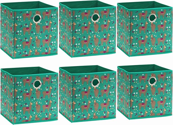 SIMPLE HOUSEWARE 10-Inch Collapsible Fabric Cube Storage Bin - Image 4