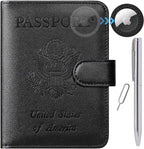 Airtag Passport Holder Cover Wallet RFID Blocking Leather Case Travel by PASCACOO