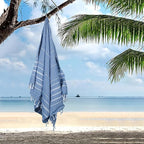 HILLFAIR Cotton Turkish Beach Towels, Quick Dry Lightweight Sand Free Peshtemal - Image 4