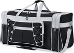 Travel Duffle Bags for Men 26" Black Weekender Over Night Carry On Bag by AULUDA