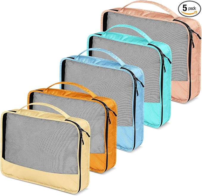 5 Pcs Packing Cubes for Suitcase Large Travel Cubes Carry on Luggage Organizer by Bulyoou