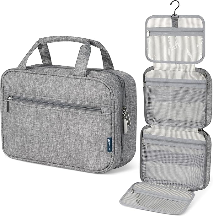 PAVILIA Hanging Toiletry Bag Travel Bag Women Men, Foldable Cosmetic Organizer by PAVILIA