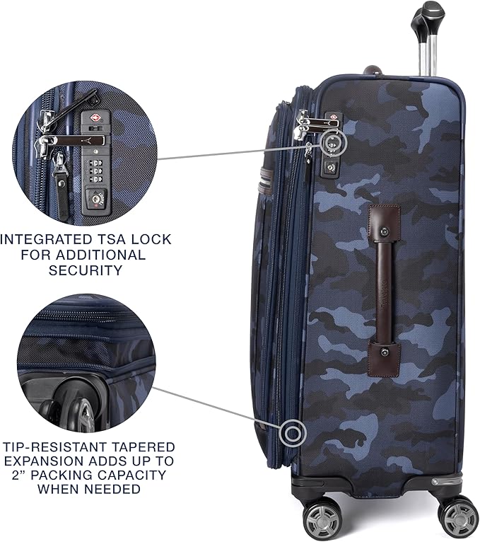 Travelpro Platinum Elite Softside Expandable Checked Luggage, 8 Wheel Spinner - Image 5