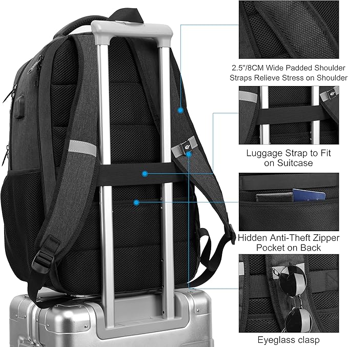 17.3 Inch Laptop Backpack, School Backpack, Large TSA Travel Carry on Backpack - Image 5