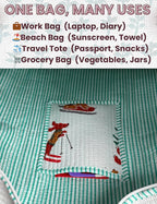 Cotton Quilted Tote Bag for Women – Large Beach & Travel Tote - Image 6