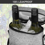 opux Wine Bag 2 Bottle Wine Tote Carrier, Insulated Wine Cooler Bag - Image 5