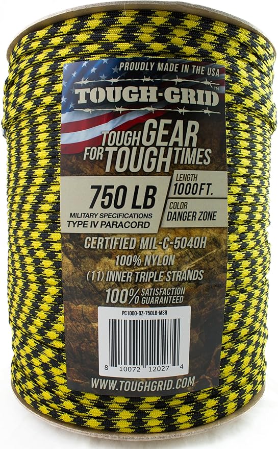 TOUGH-GRID 750 Paracord Rope Nylon Parachute Cord, Made in USA Survival Kit - Image 2