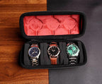 3 slots Watch travel case, Hard watch roll, travel watch case organizer holder - Image 3