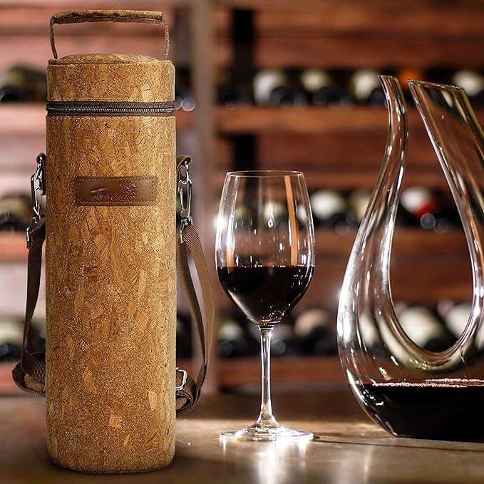 Tirrinia Single Bottle Wine Gift Carrier Bag, Insulated Travel Wine Cooler Tote - Image 6