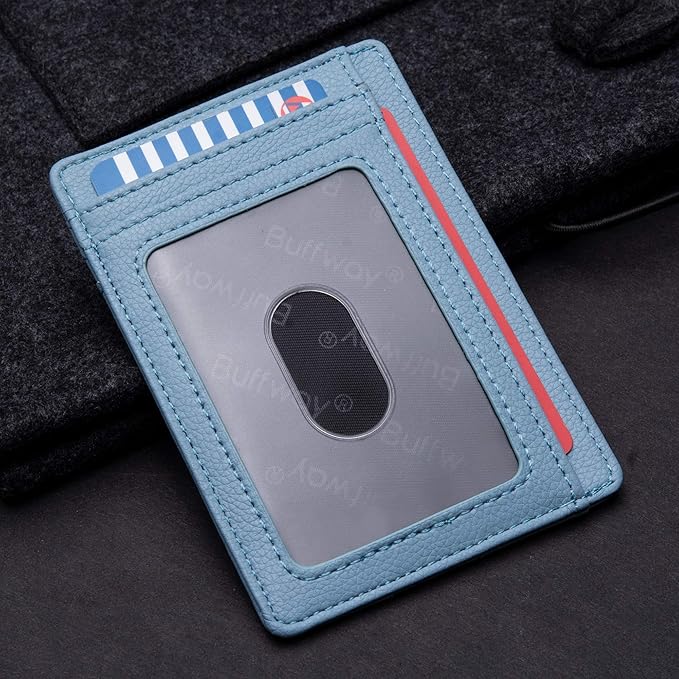 Buffway Slim Minimalist Front Pocket RFID Blocking Leather Wallets - Image 3