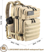 LHI Military Tactical Backpack for Men and Women 45L Army 3 Days Assault Pack - Image 2