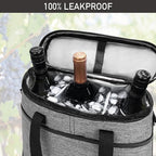 OPUX 3 Bottle Insulated Leakproof Wine Cooler Bag, Portable Wine Bottle - Image 5