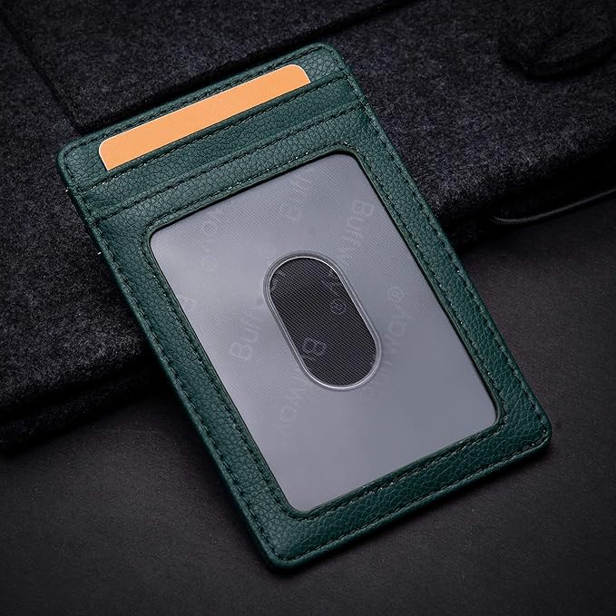Buffway Mens Slim Wallet, Minimalist Thin Front Pocket Leather Credit Card - Image 3