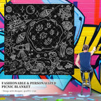 Graffiti Picnic Blanket, Outdoor Blanket, Beach Blanket, Washable Foldable - Image 2
