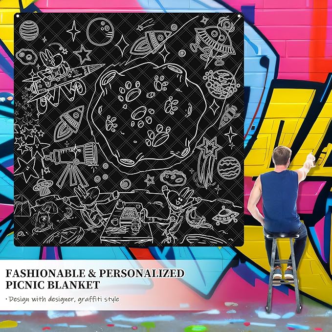 Graffiti Picnic Blanket, Outdoor Blanket, Beach Blanket, Washable Foldable - Image 2