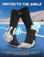 Men's Compression Running Socks: Coolmax Athletic Crew Socks Moisture Wicking - Image 4